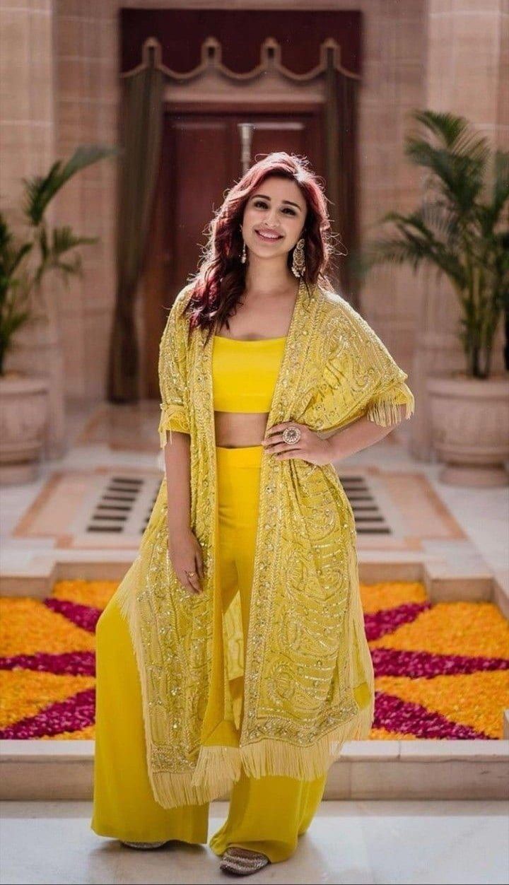 Beaded cape with palazzo set